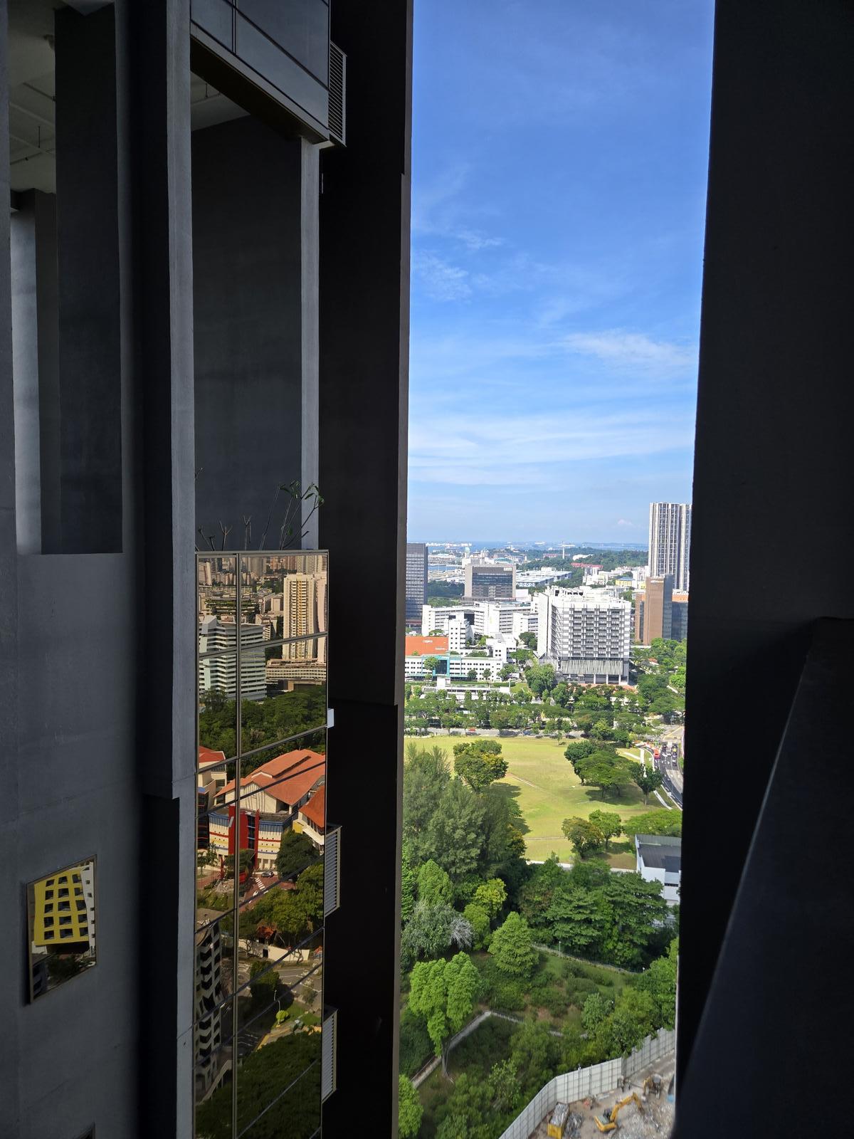 View through floor-to-ceiling windows